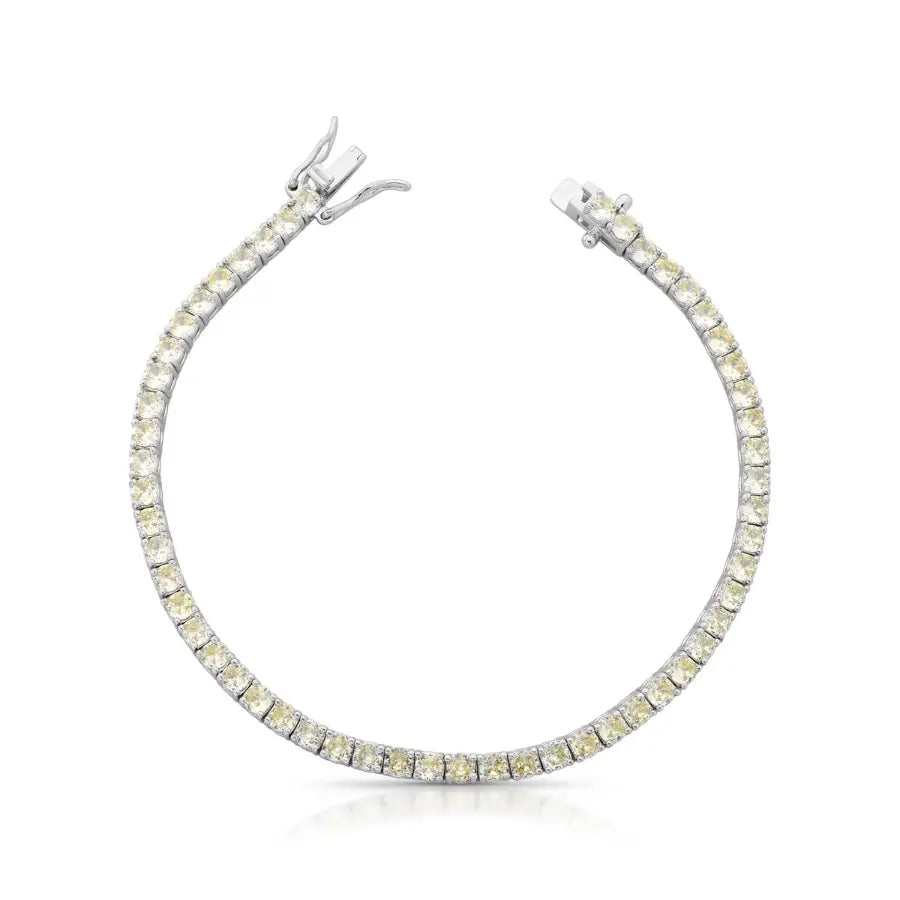 Pulseira Riviera Hallu Bloom com Zircônias 5A  e Banho de Ródio