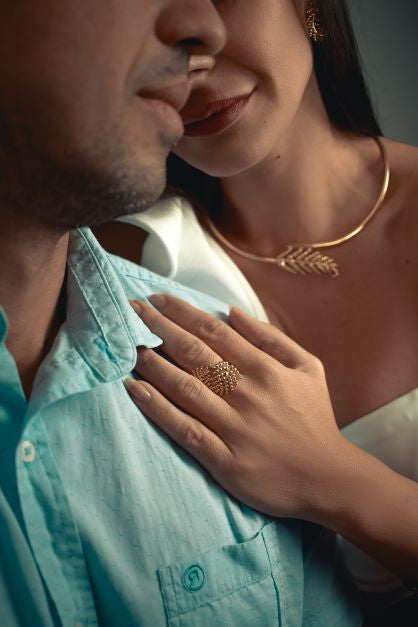 Anel XAX Esferas em Ouro Vermeil 18K