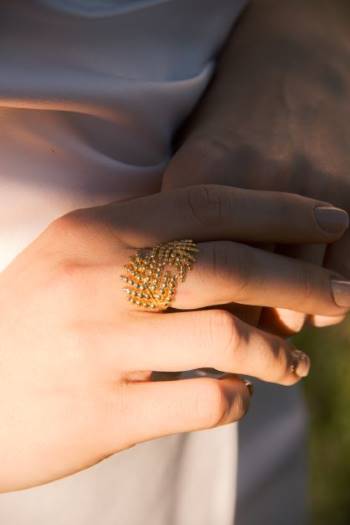 Anel XAX Esferas em Ouro Vermeil 18K