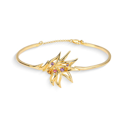 Pulseira Strelitzia em Ouro Vermeil 18K Turmalinas Rosas, Ametistas, Safiras Brancas e Citrinos