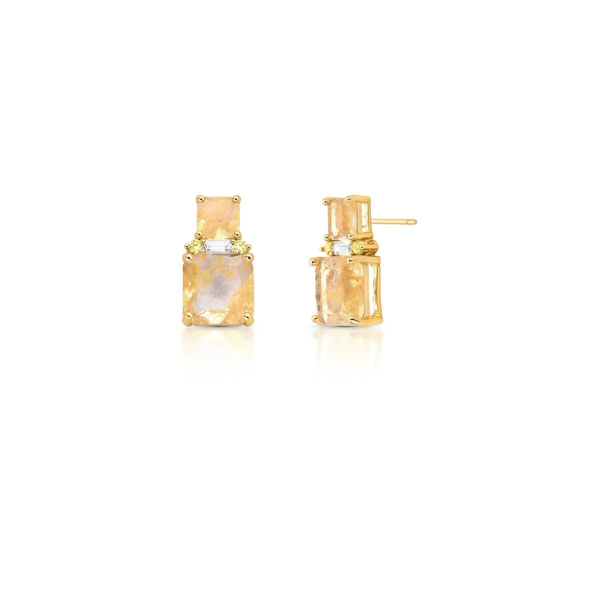 Brinco Hallu Allure Rutilo | Banho de Ouro 18k e cristais