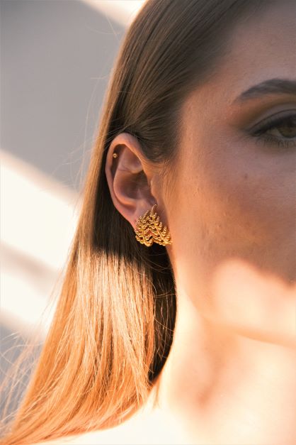 Brinco  XAX Ear Hook em Ouro Vermeil 18K