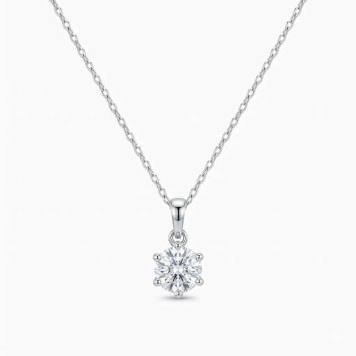 Colar Ponto de Luz Moissanite Lumière | Prata com Ródio