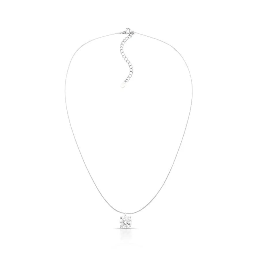 Colar Ponto de Luz Flutuante Moissanite Lumière | Prata com Ródio