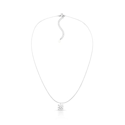 Colar Ponto de Luz Flutuante Moissanite Lumière | Prata com Ródio