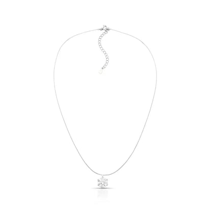 Colar Ponto de Luz Flutuante Moissanite Lumière | Prata com Ródio