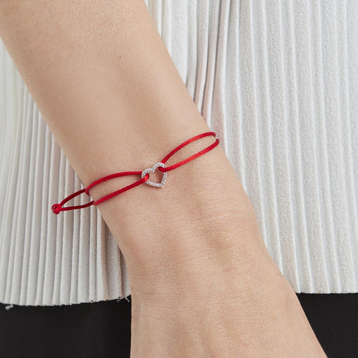 Pulseira Hallu Coração | Prata com Ródio e Zircônias