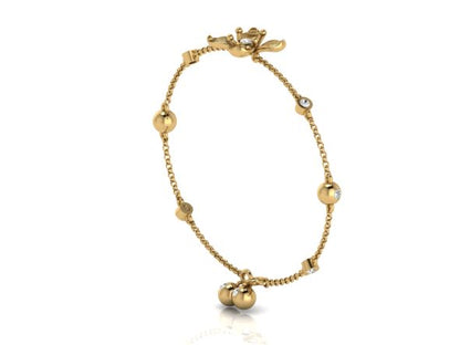 Pulseira Ilex Bloom em Ouro Vermeil 18K  e Topázios Brancos.