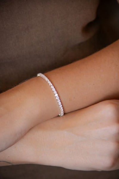 Pulseira Riviera Moissanites Lumière | Prata com Ródio