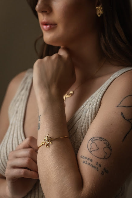 Pulseira Strelitzia em Ouro Vermeil 18K Turmalinas Rosas, Ametistas, Safiras Brancas e Citrinos